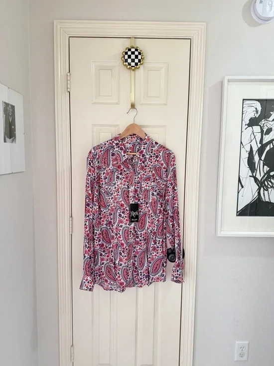 Wrangler Paisley Button-Up in Red, Blue & White, Pear Snaps XXL - Picture 10 of 10